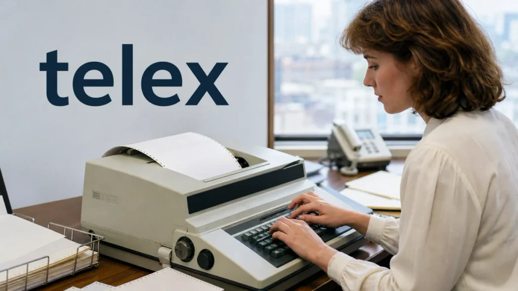 Telex meaning, synonyms, definition photo